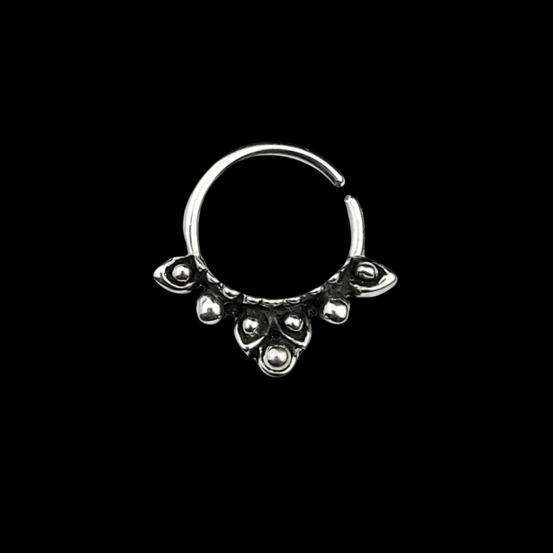 Silver Floral Septum with Texture
