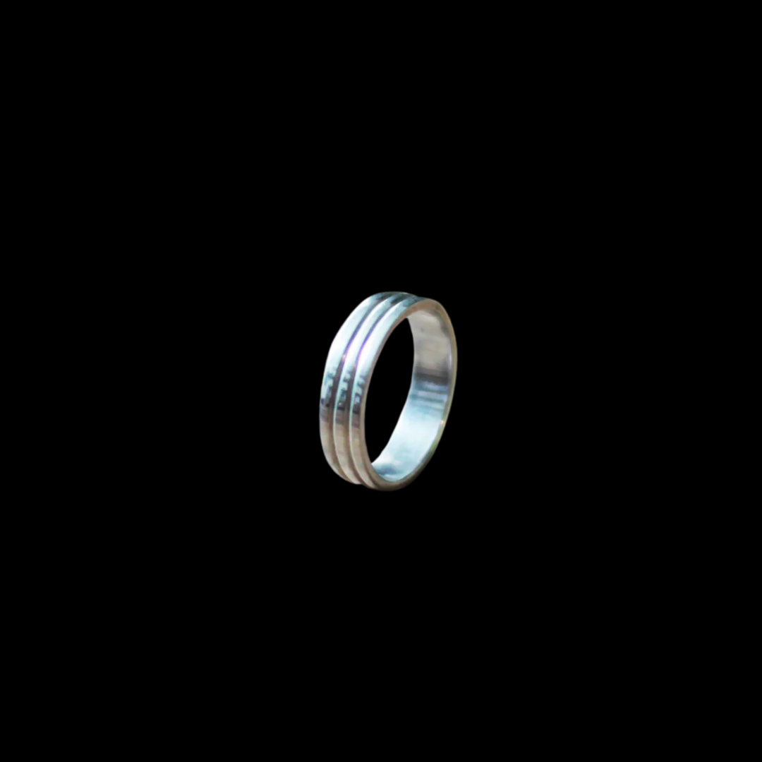 Silver Lined Ring Band - Inchoo Bijoux