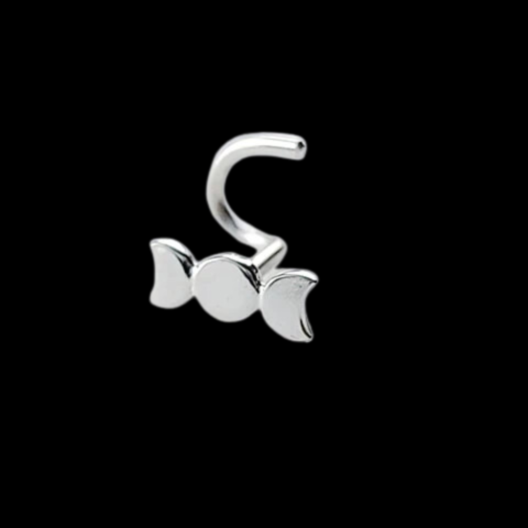 Silver Moon Phase Nose Stud - Inchoo Bijoux