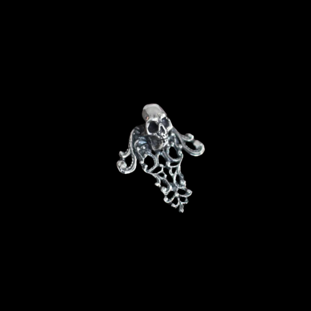 Silver Skull & Lace Cross Ring - Inchoo Bijoux