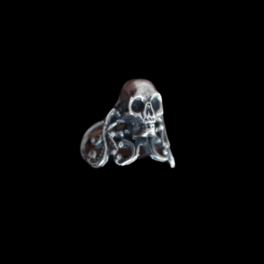 Silver Skull & Lace Ring - Inchoo Bijoux