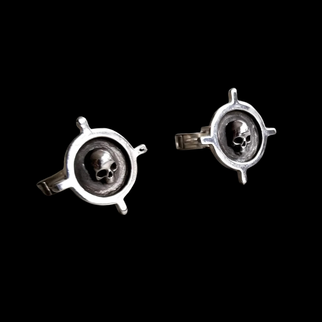 Silver Skull Cross Cufflinks - Inchoo Bijoux