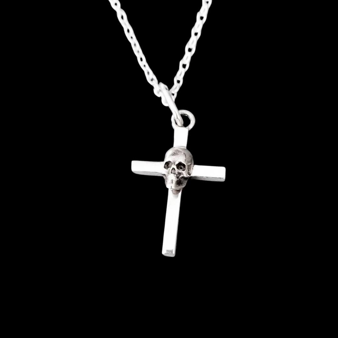 Silver Skull Cross Pendant - Inchoo Bijoux