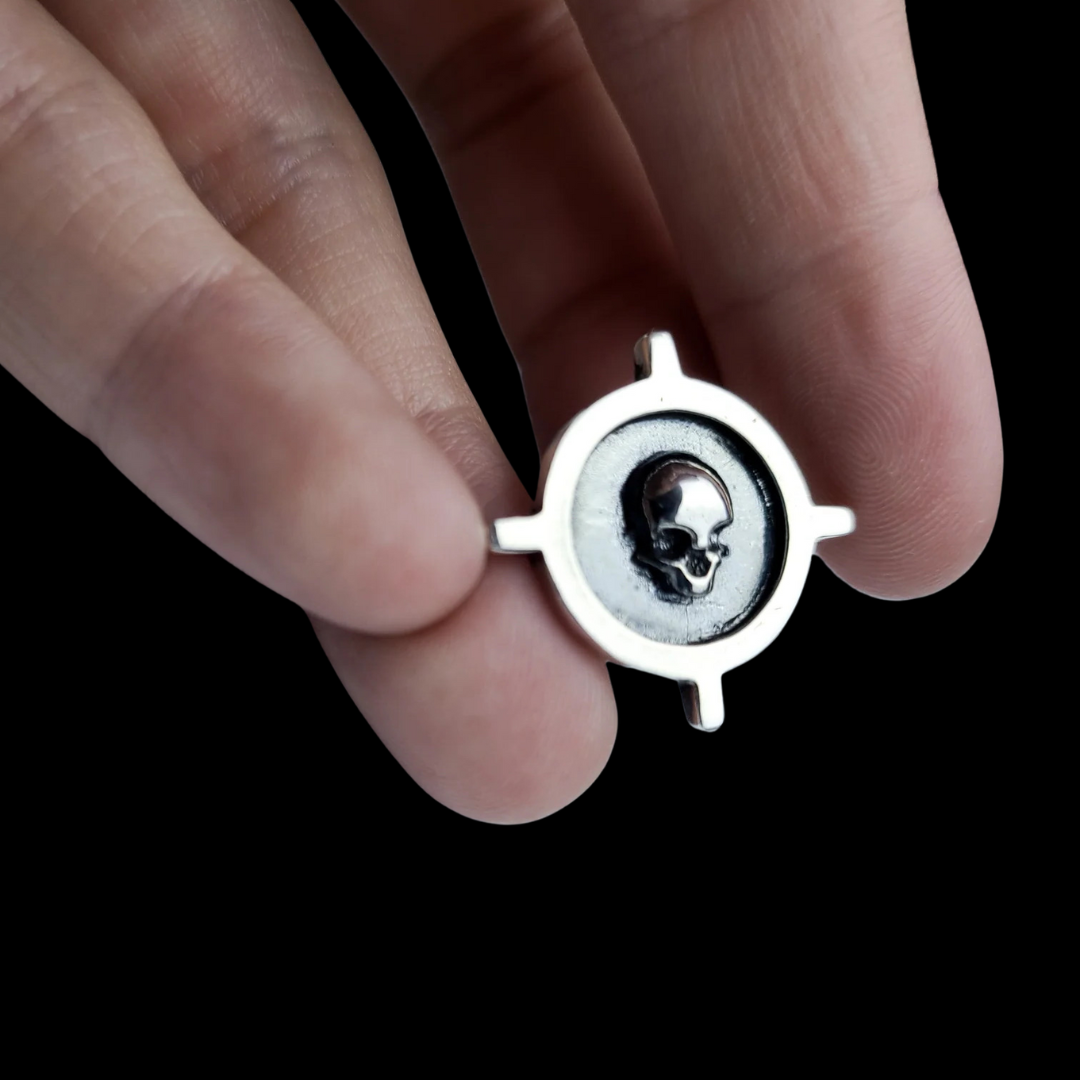 Silver Skull Lapel Pin