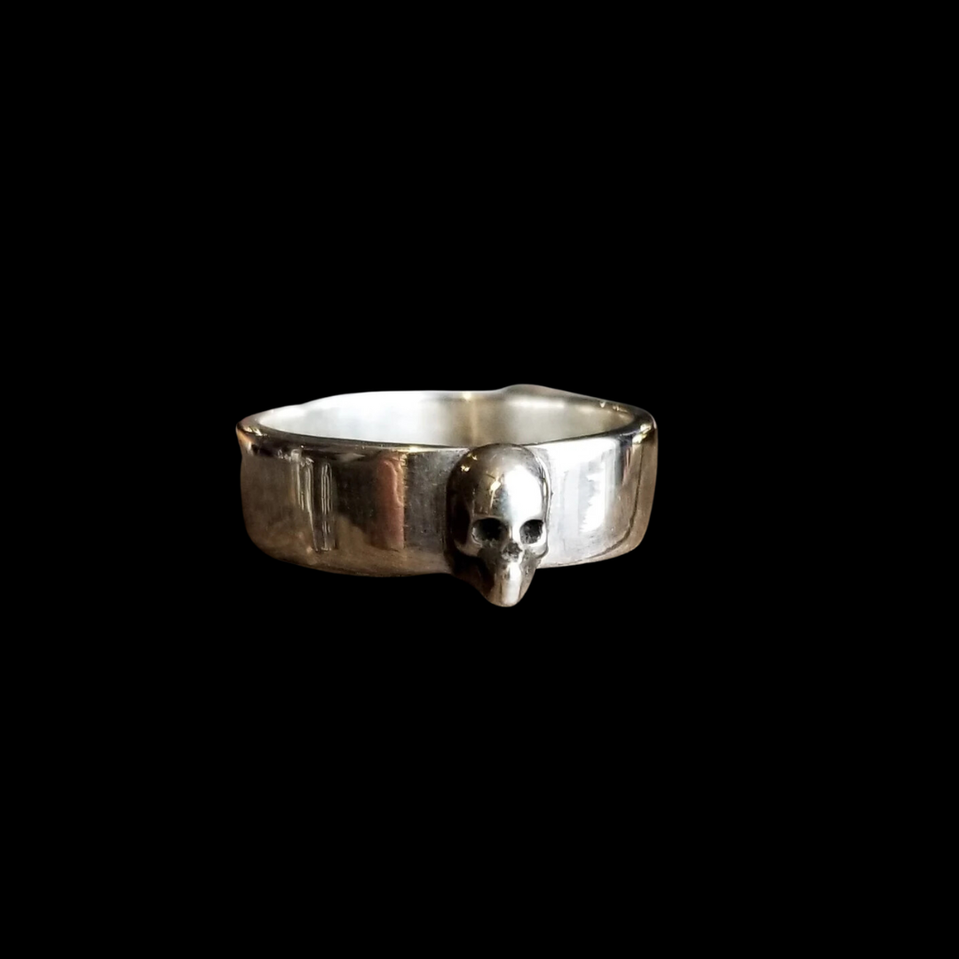 Silver Small Skull Ring Band - Inchoo Bijoux