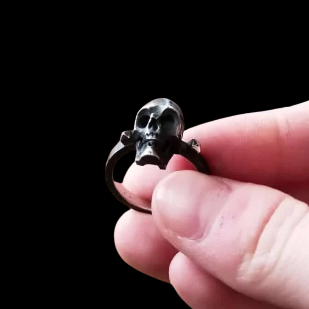 Silver Studded Skull Ring - Inchoo Bijoux