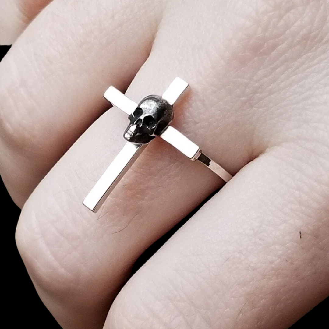 Skull Cross Goth Ring - Inchoo Bijoux