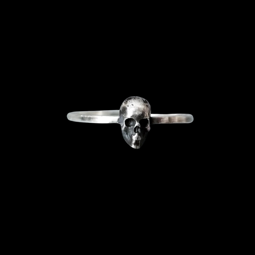 Small Silver Minimal Skull Ring - Inchoo Bijoux