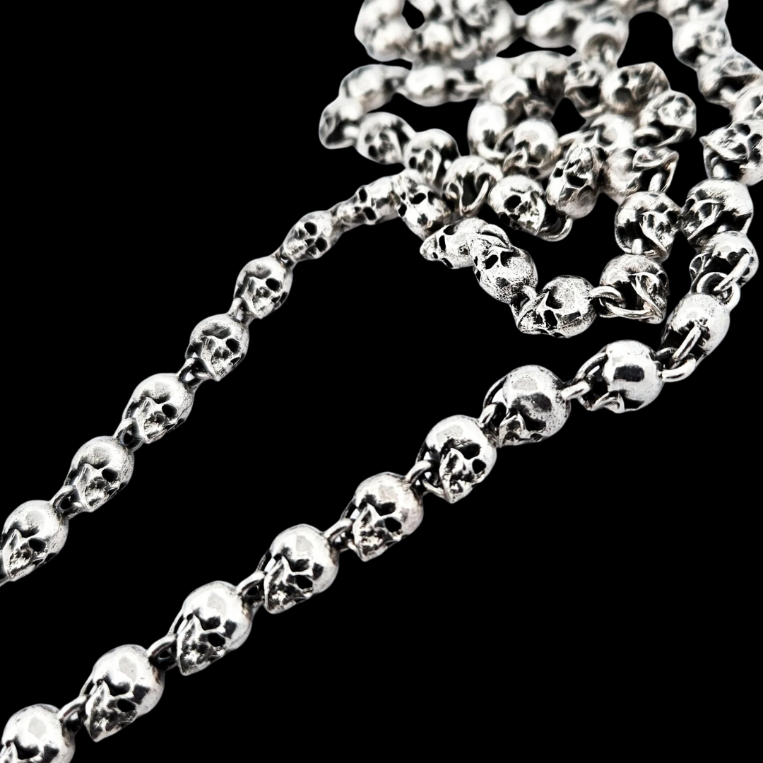 Small Skull Chain in Sterling Silver - Heavy