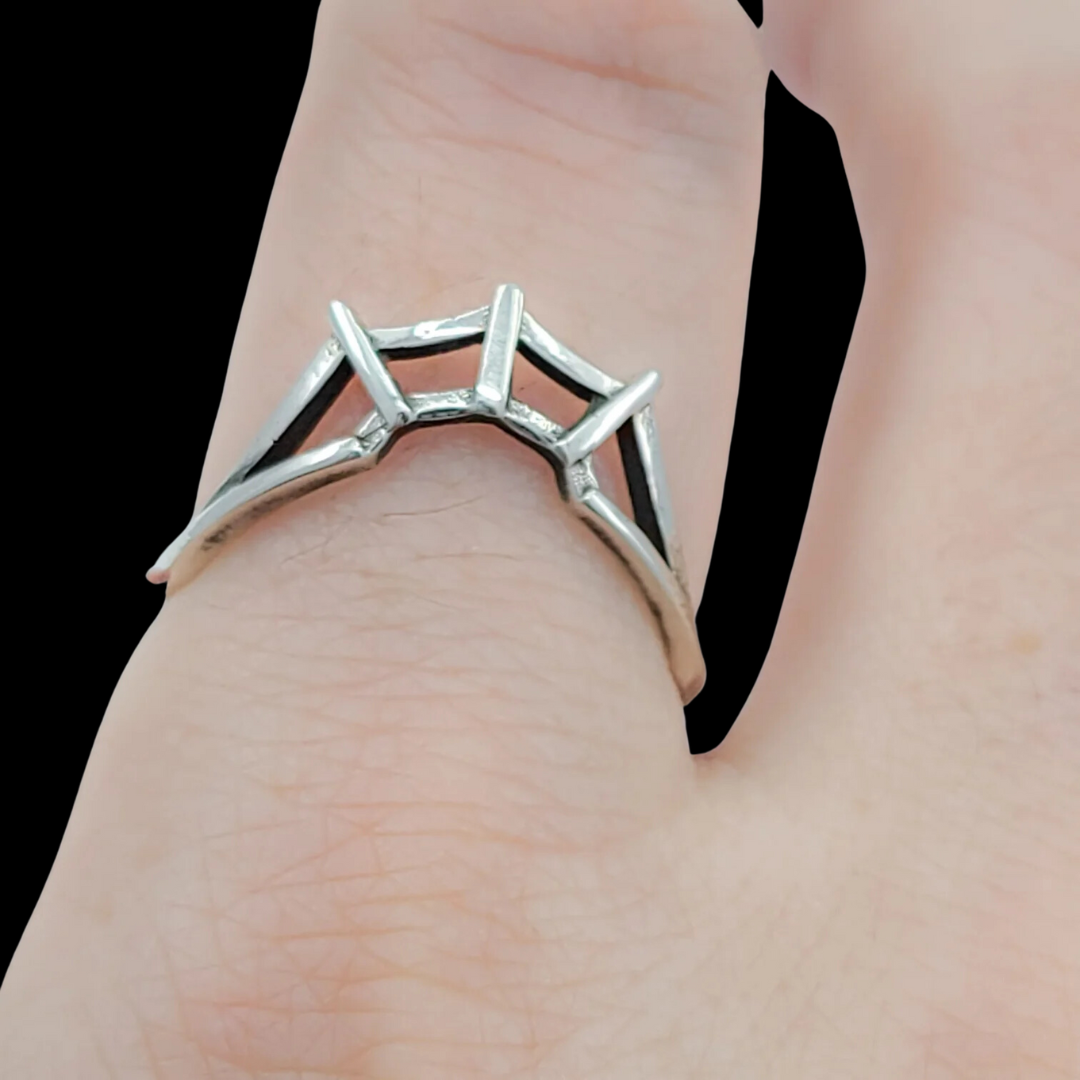 Stackable Spider Web Crown Ring, Engagement Ring
