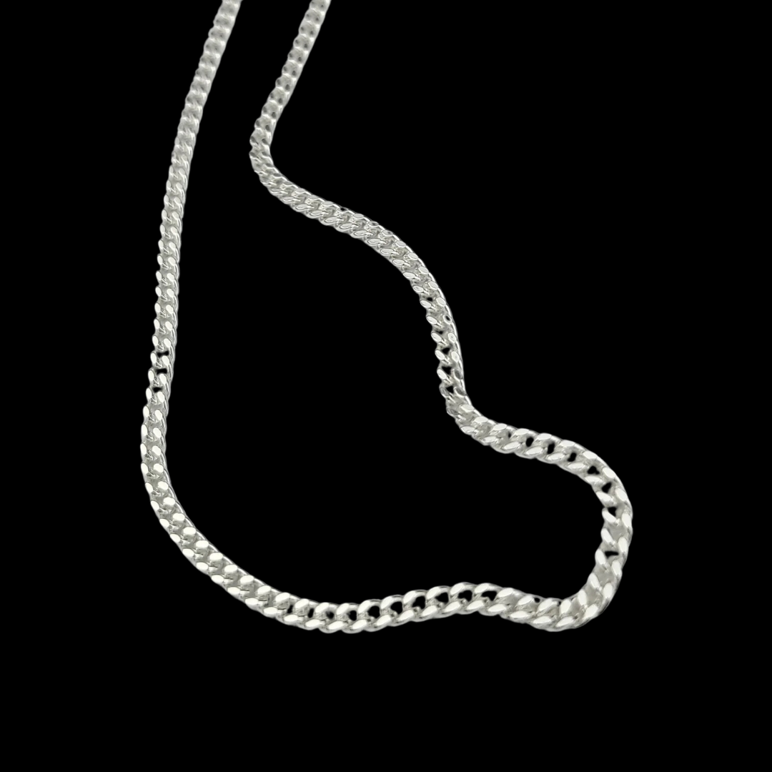 Sterling Silver 2.5mm Flat Curb Chain Necklace