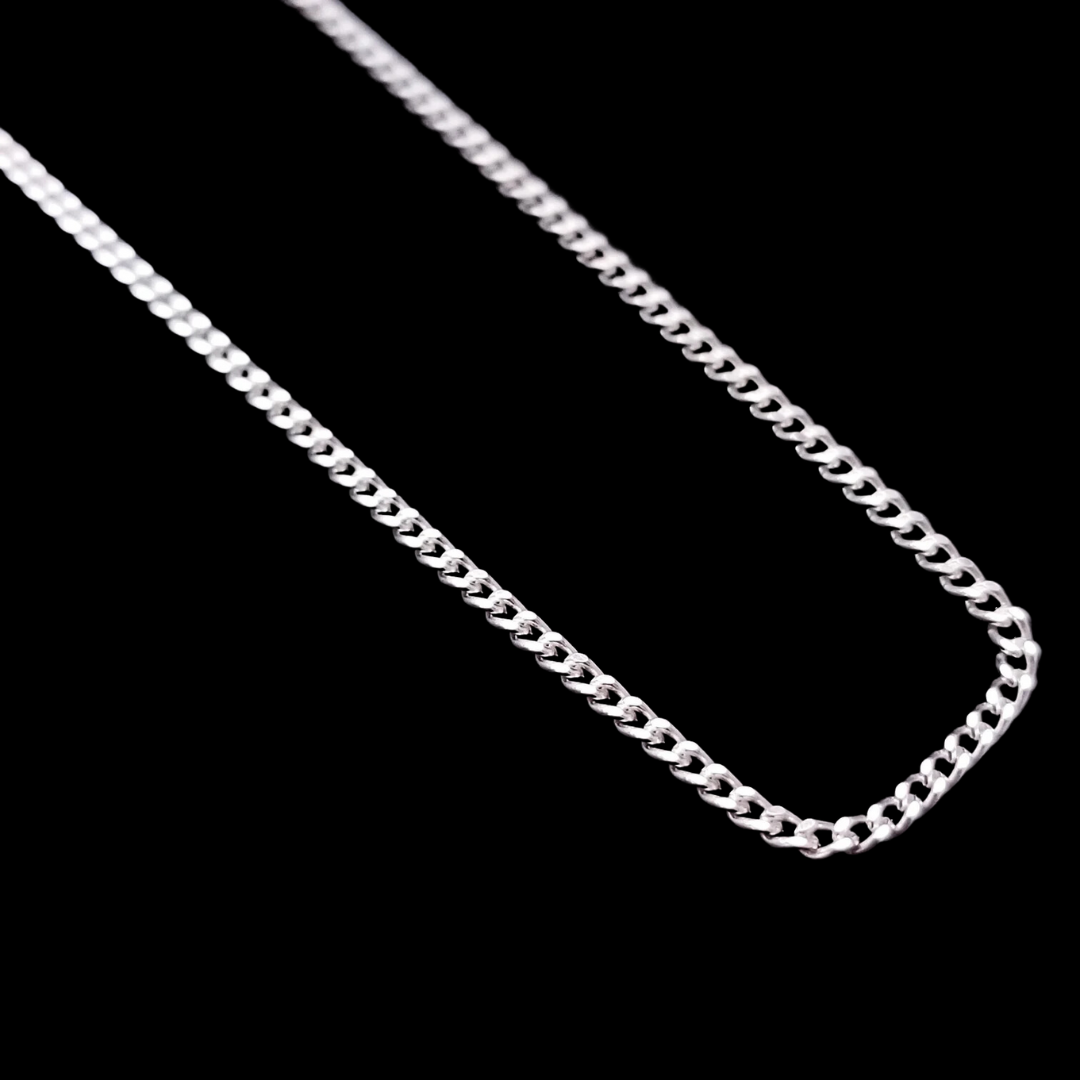 Sterling Silver 2mm Thick Flat Curb Chain - Inchoo Bijoux
