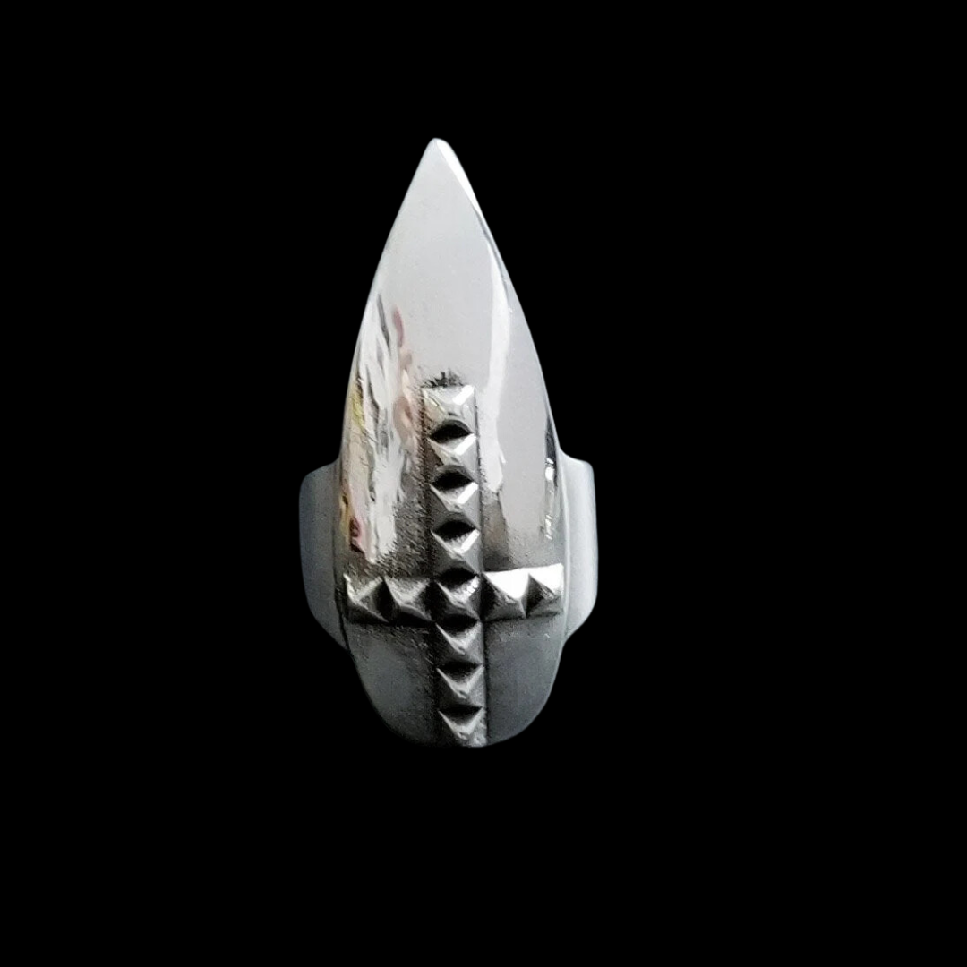 Studded Cross Stiletto Midi Fake Nail Ring Claw - Inchoo Bijoux