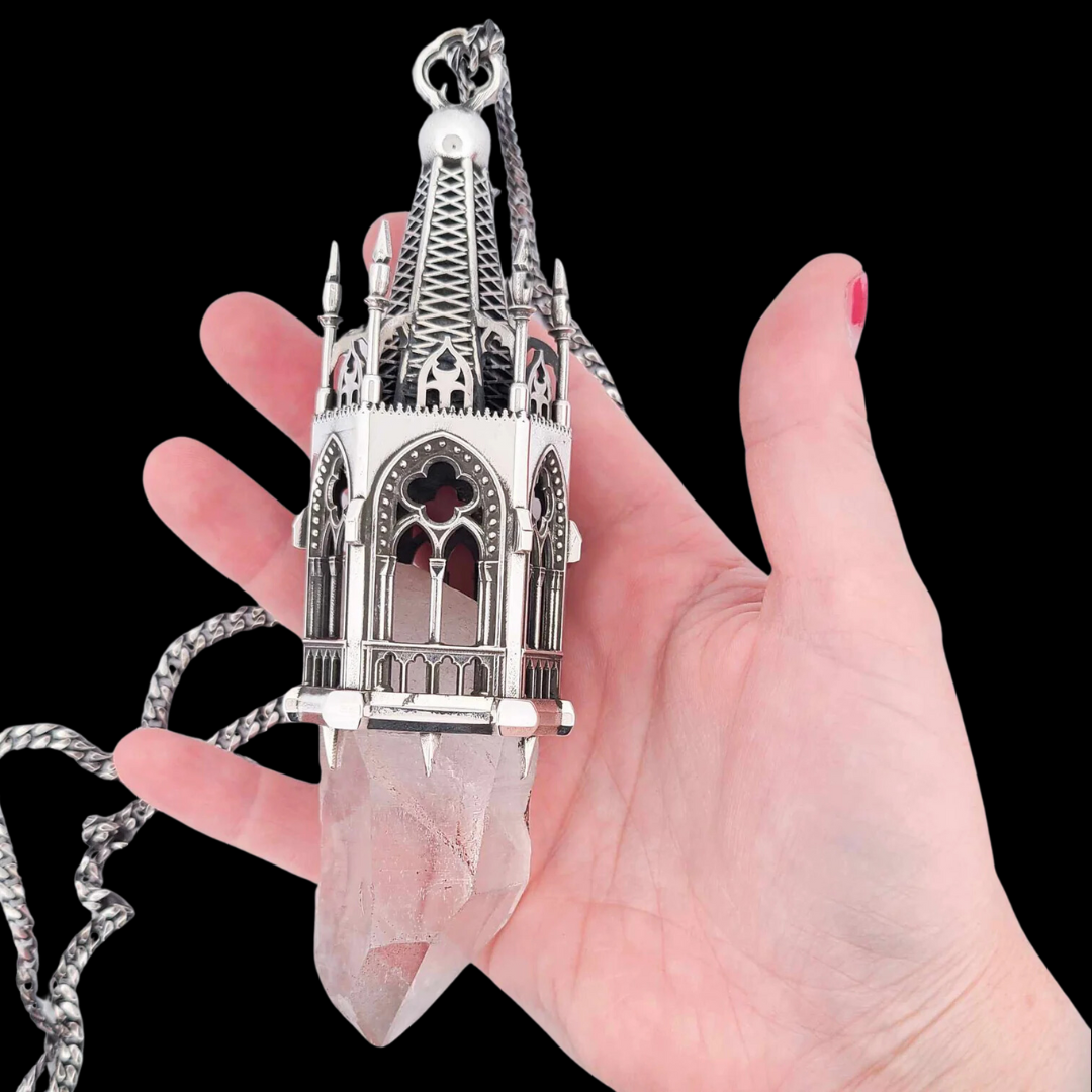 Temptation Tower 3 - Heavy Quartz Cathedral Pendant