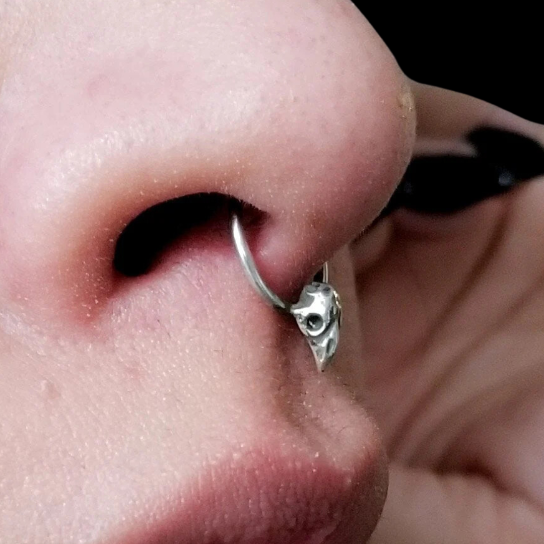 Tiny Bird Skull Septum Piercing - Inchoo Bijoux