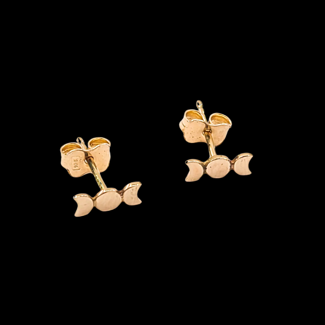 Tiny Moon Earrings - Gold Options