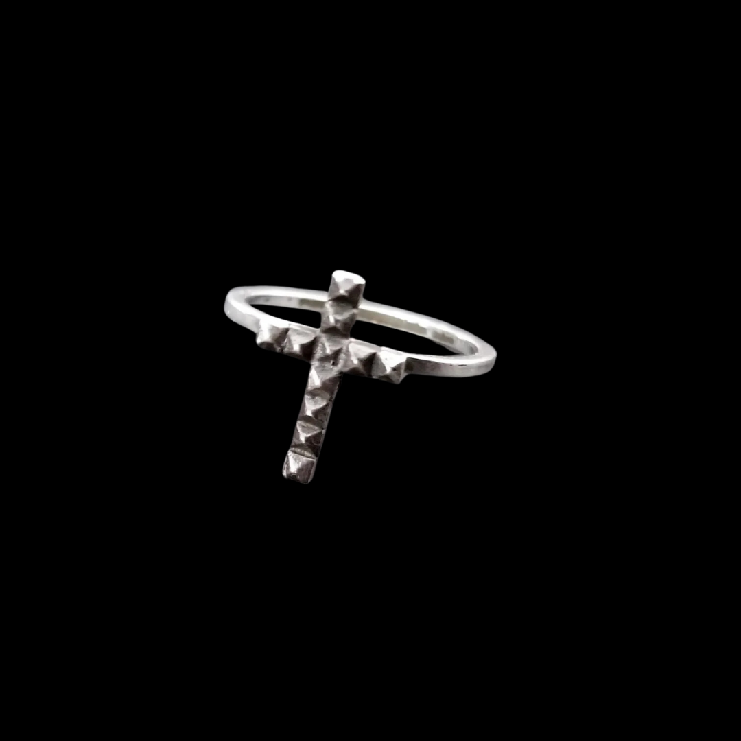 Tiny Studded Cross Ring - Inchoo Bijoux