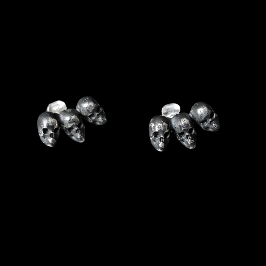 Triple Skull Earring Studs - Inchoo Bijoux
