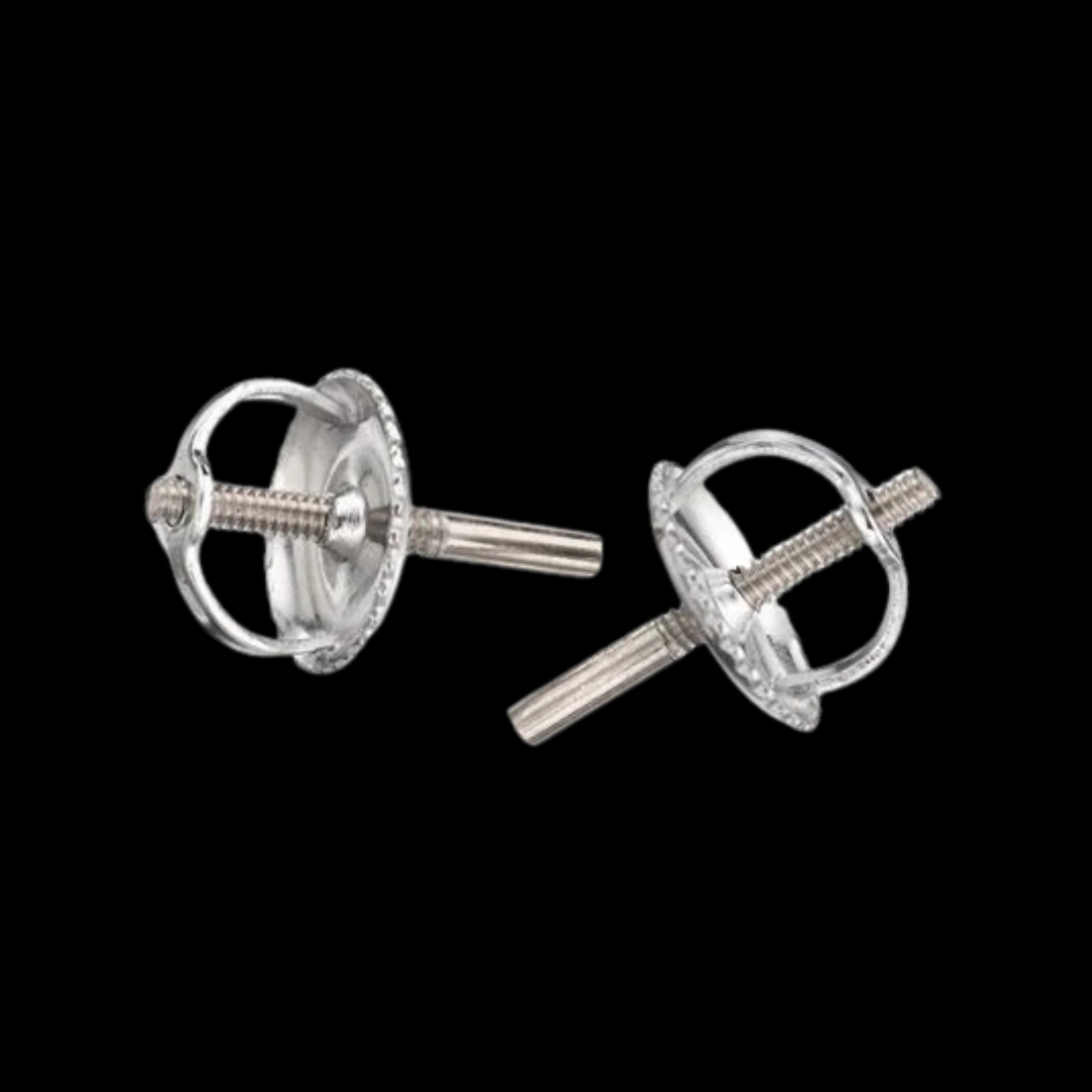 White Gold Screw On Backings 14K Add On - Inchoo Bijoux