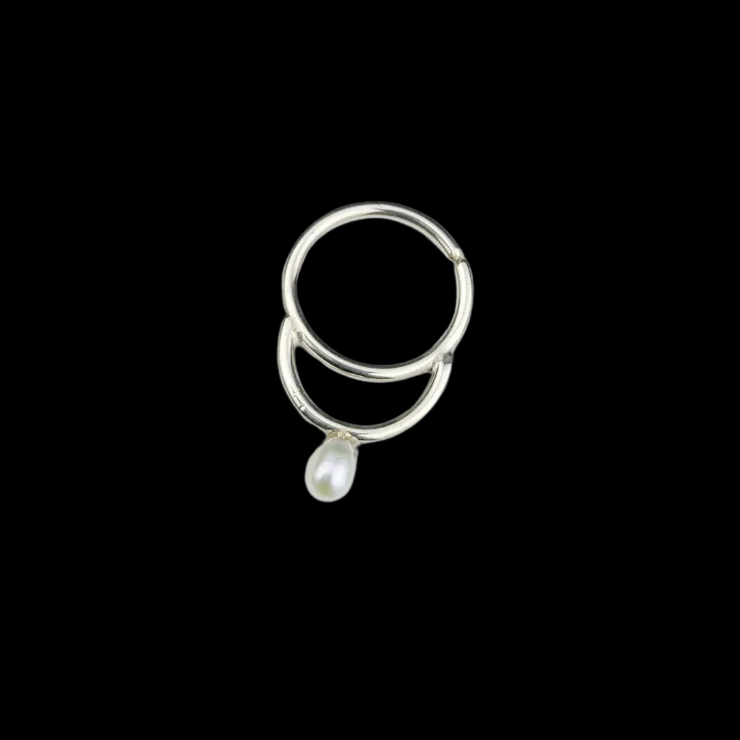 White Pearl Septum Ring - Inchoo Bijoux