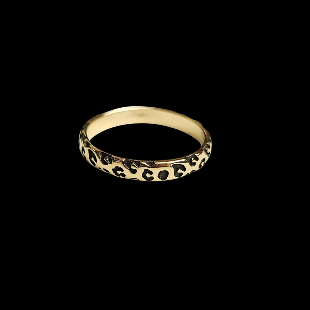 Leopard Print Ring Wedding Band - Gold Options