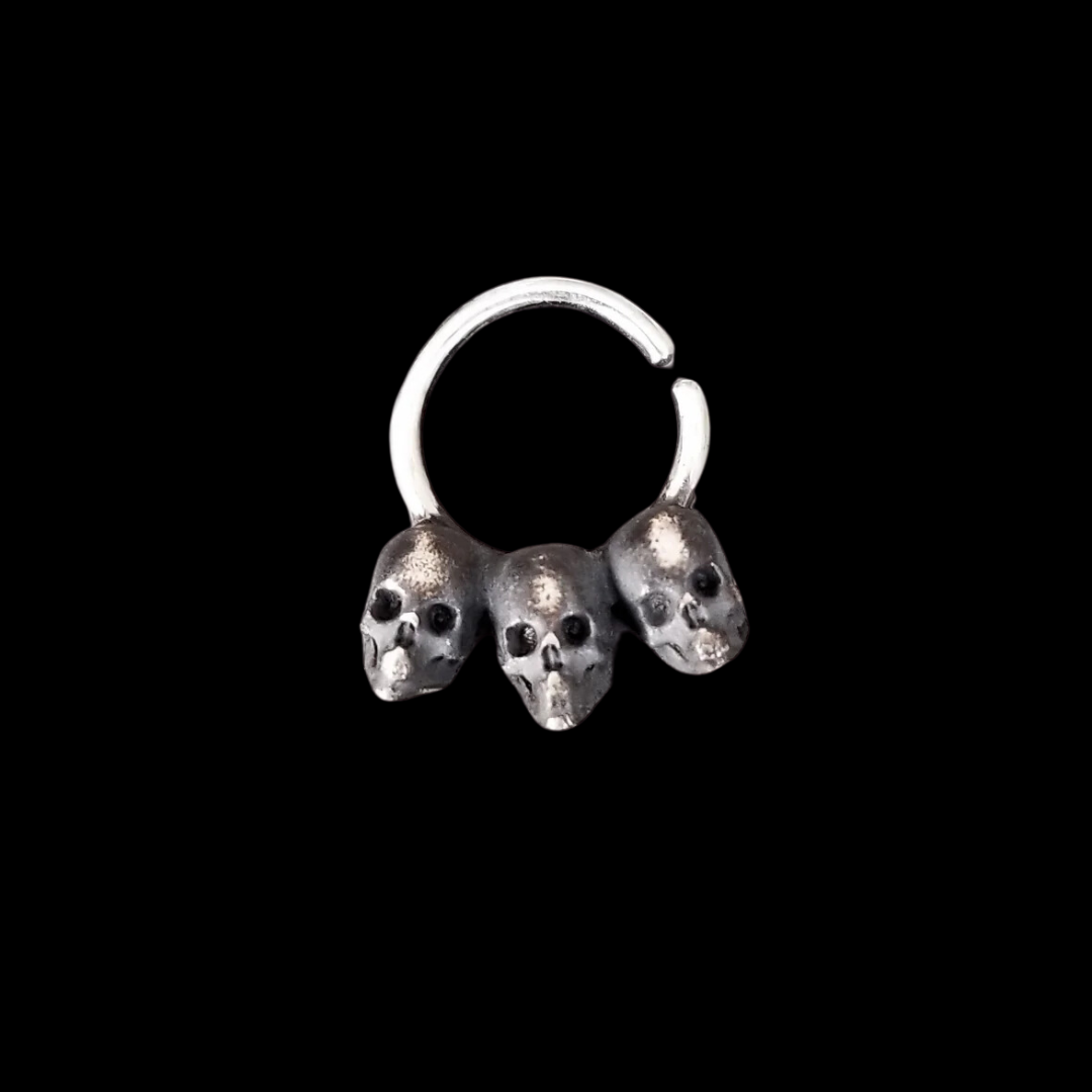 3 Skull Silver Septum - Inchoo Bijoux
