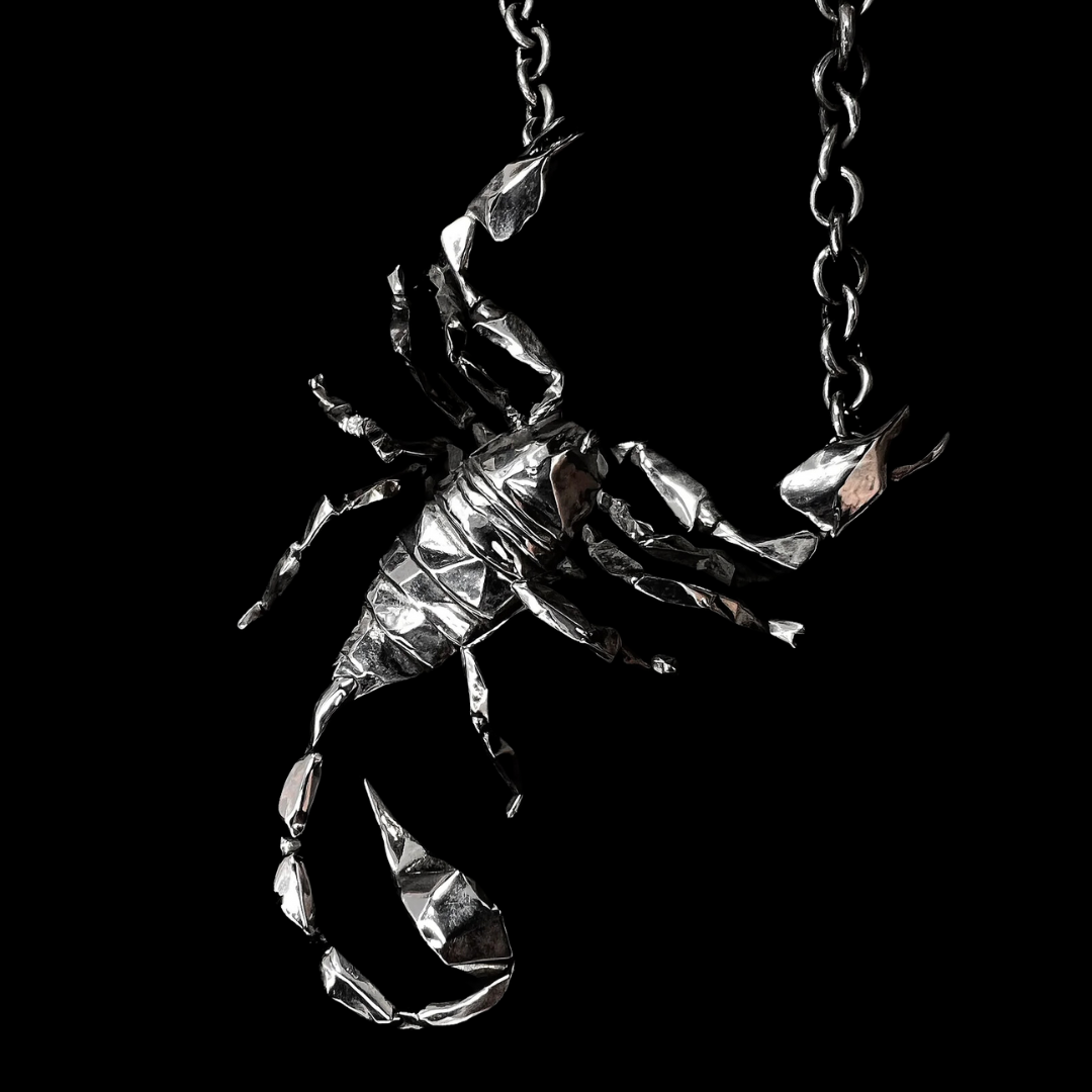 Big Scorpion Necklace with Solid 8mm Cable Chain