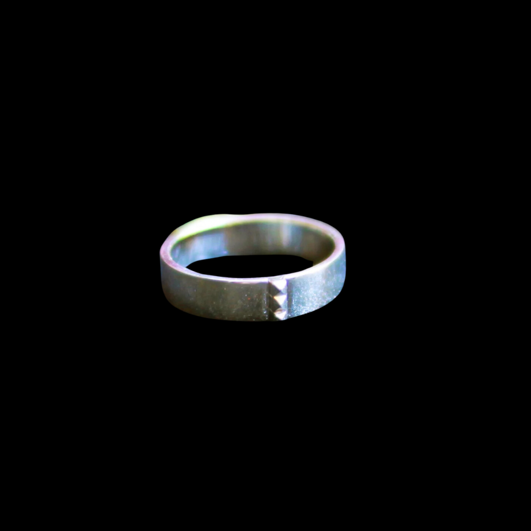 Mens Silver Studded Line Band - Inchoo Bijoux