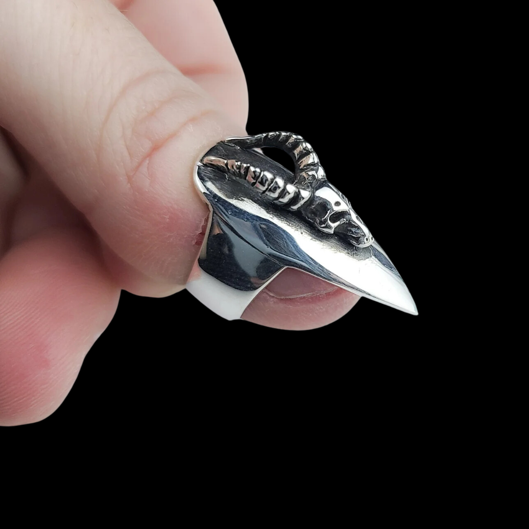Demon Skull Stiletto Fake Nail Claw Ring