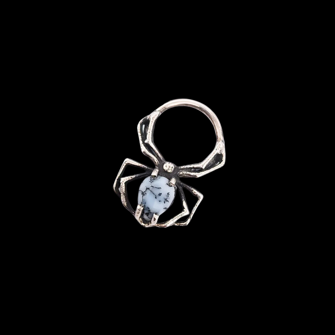 Dendritic Agate Spider Nose Piercing Septum