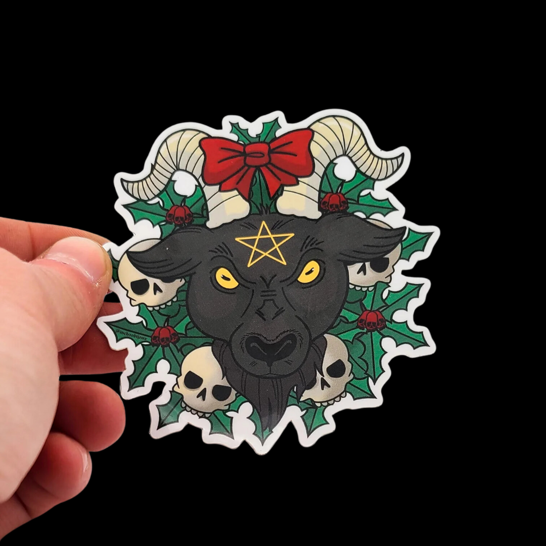 Golden Krampus Holiday Sticker