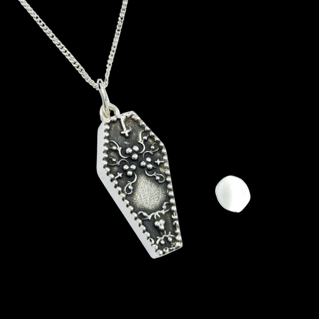 Gothic Coffin Urn Pendant Necklace