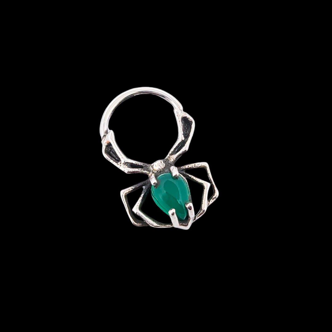 Green Onyx Spider Septum Piercing