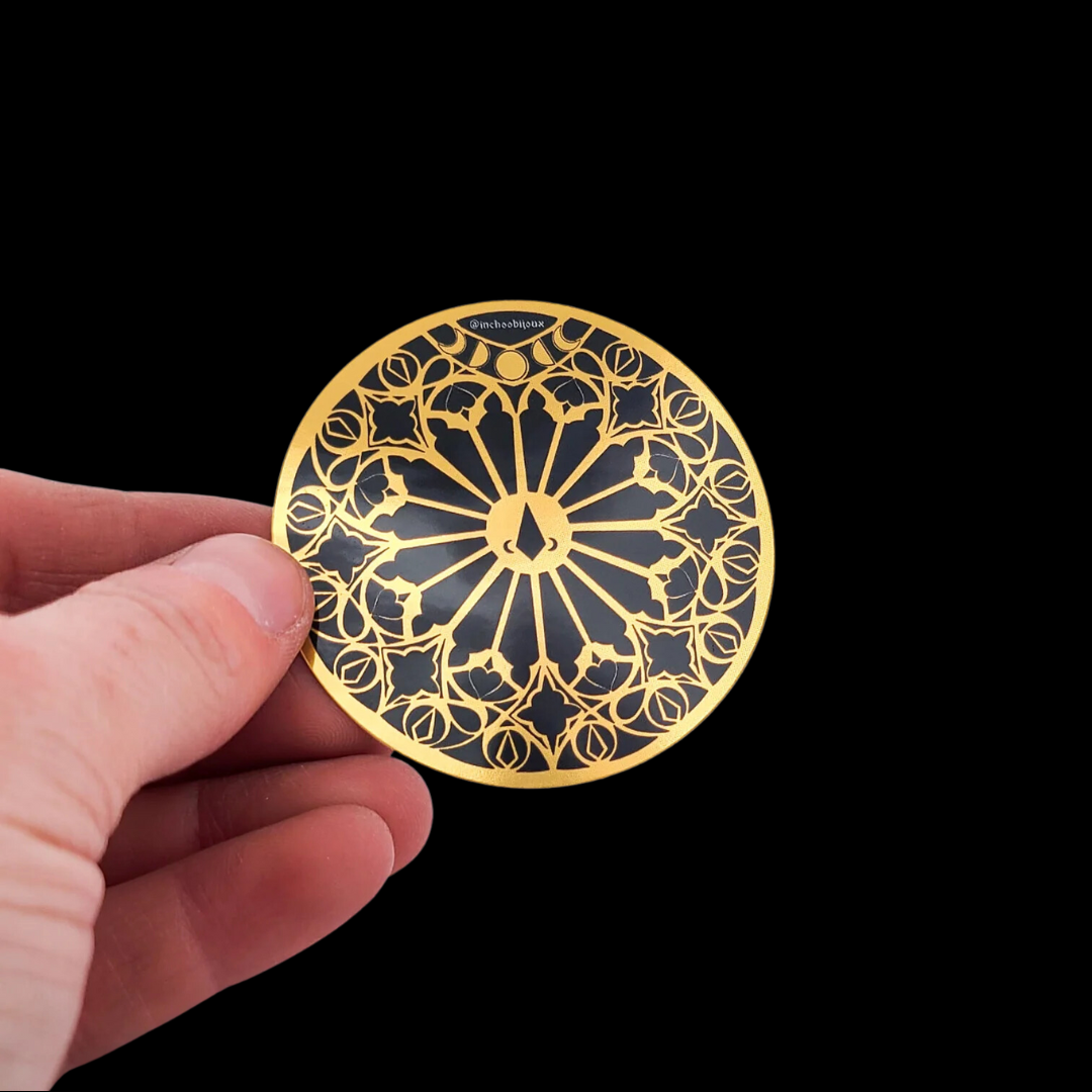 Inchoo Stained Glass Sticker - Black and Metallic Gold - Inchoo Bijoux
