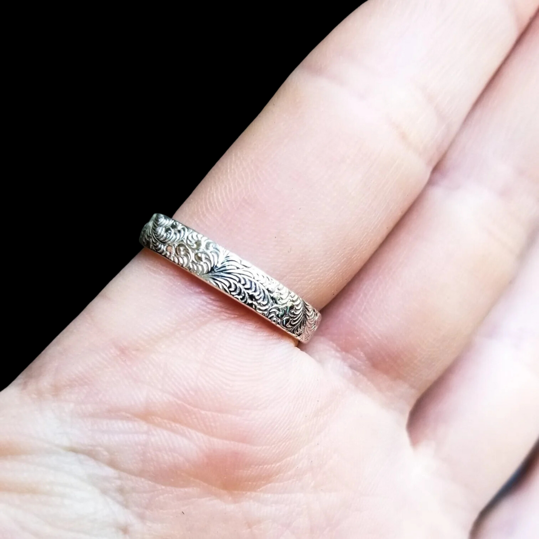 Lace Texture Wedding Ring - Inchoo Bijoux