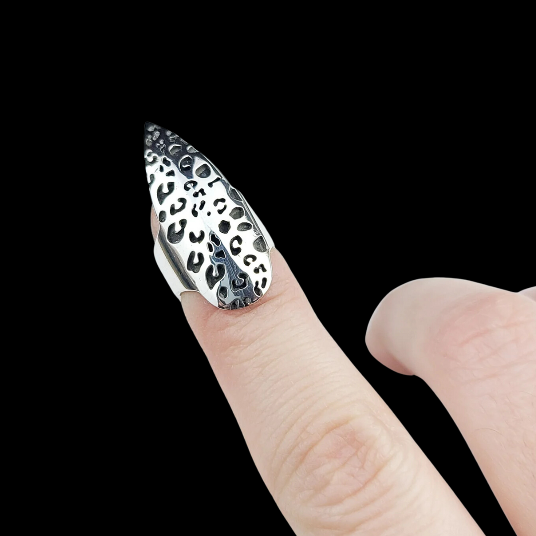 Leopard Print Stilletto Claw Finger Tip Ring - Inchoo Bijoux
