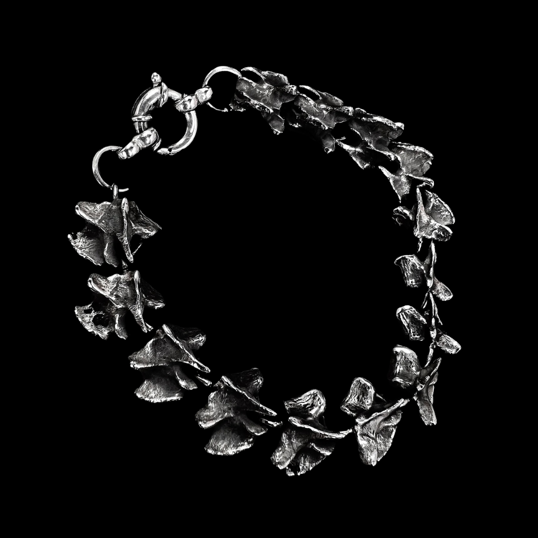 Massive Bone Bracelet, Silver Spine Mens Bracelet Vertebrae