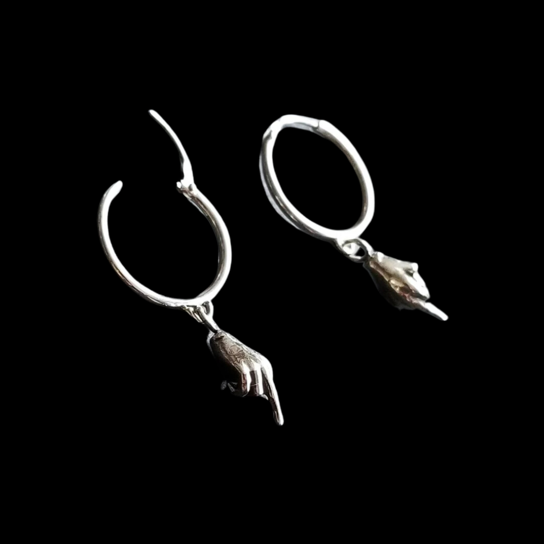 Middle Finger Hoop Earrings - Inchoo Bijoux