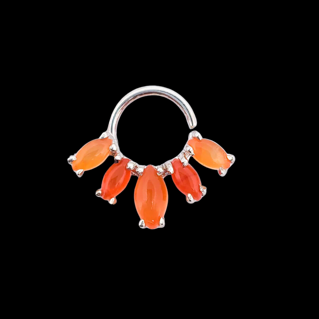 Orange Carnelian Marquise Septum Piercing
