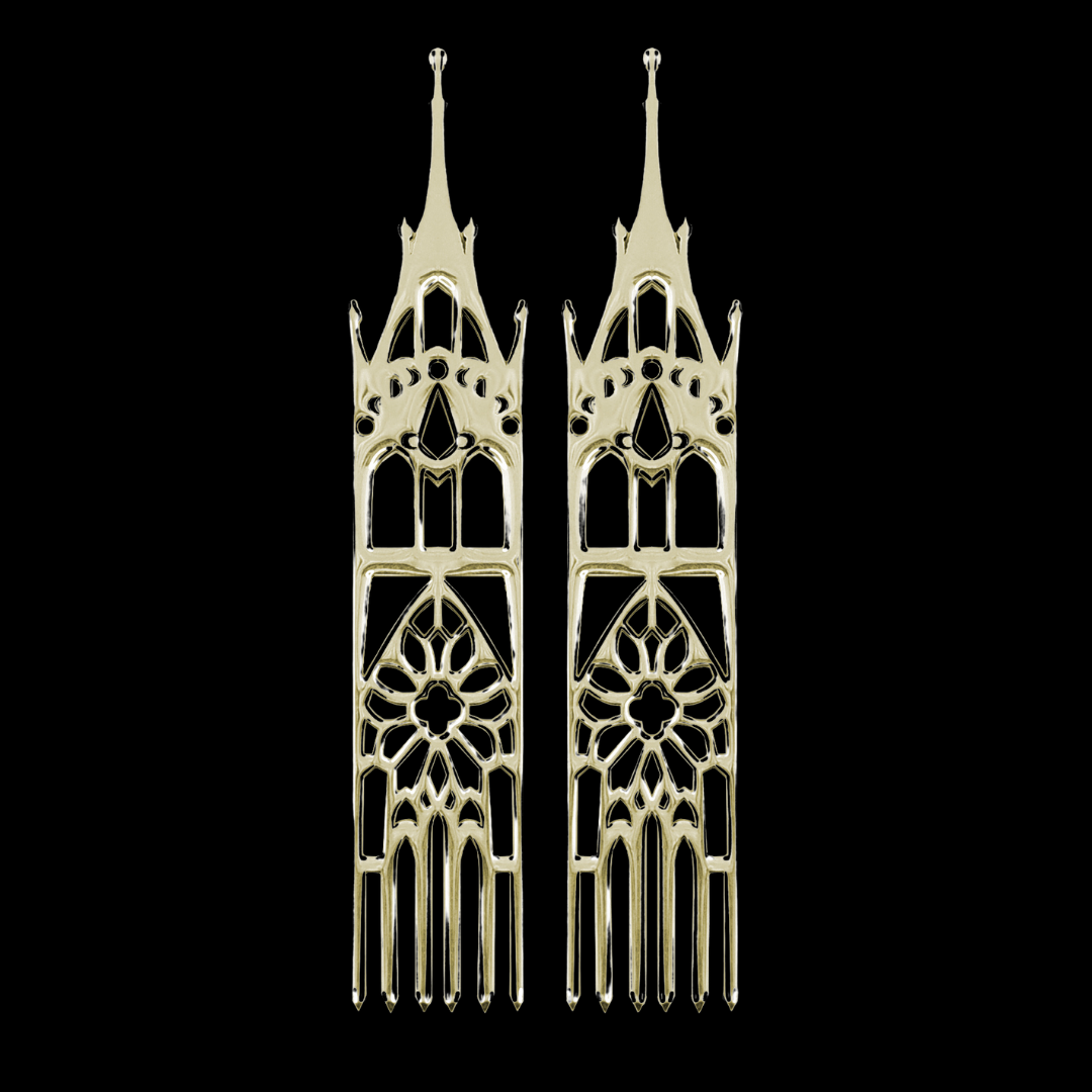 Moon Cathedral Temple Earrings - Gold Options