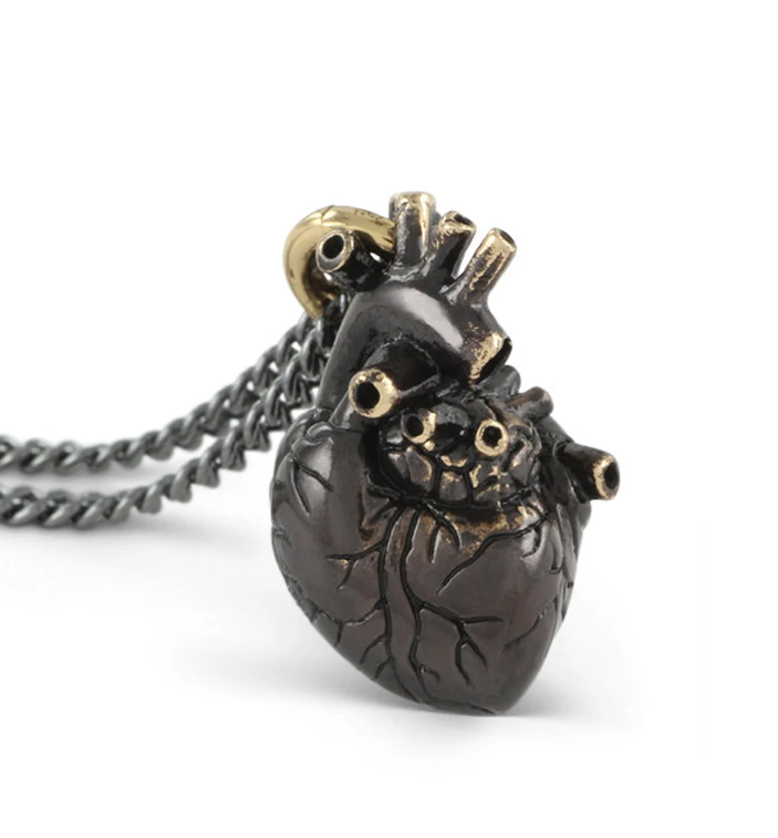 Collier - anatomical heart small - black bronze