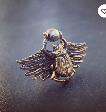 Collier - Winged scarab beetle Small -bronze