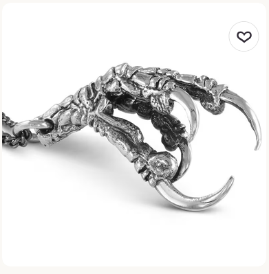 Collier - Crow Claw necklace - White Bronze