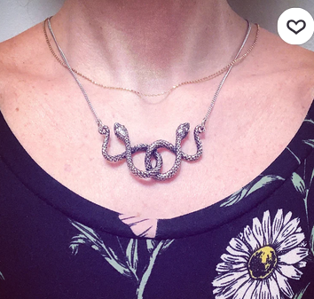 Collier - Medusa Necklace White Bronze