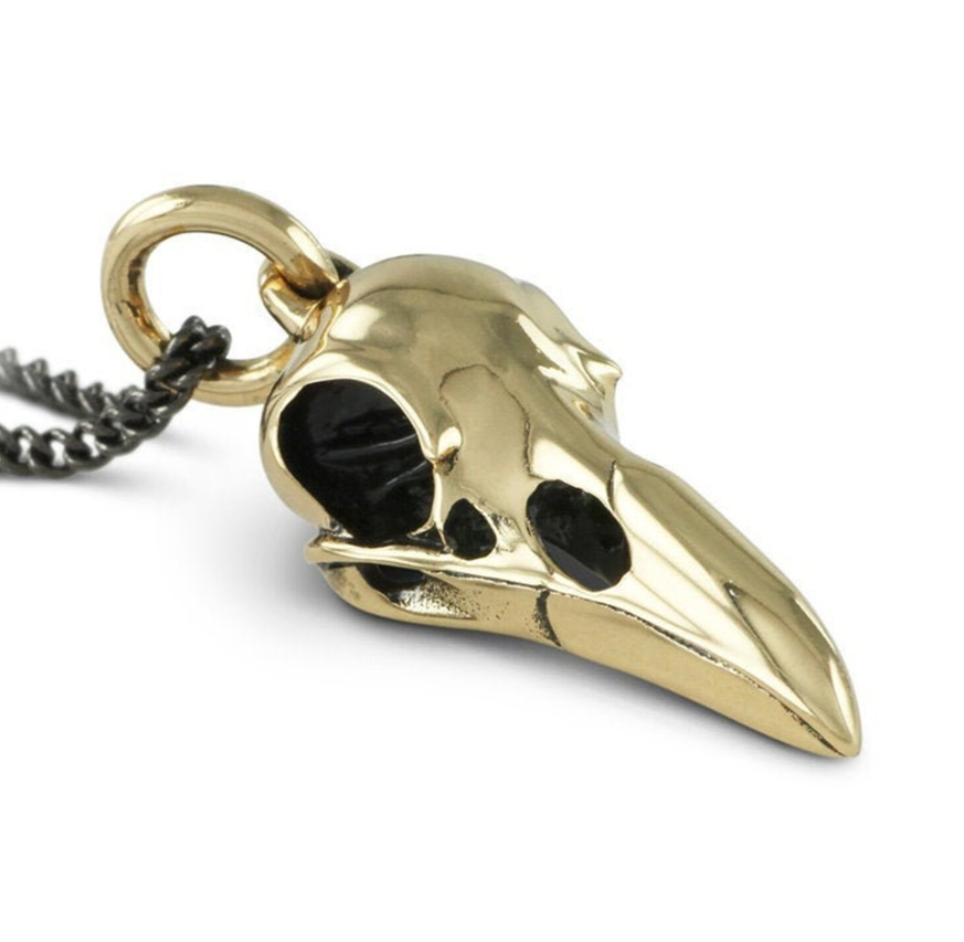 Collier - Raven skull bronze - Necklace
