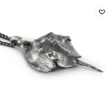 Collier - Horseshoe Crab - Necklace white Bronze