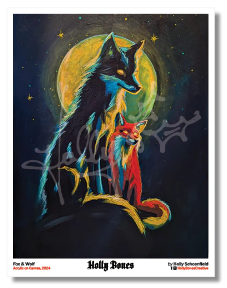 Print - 8x10 - Fox and Wolf
