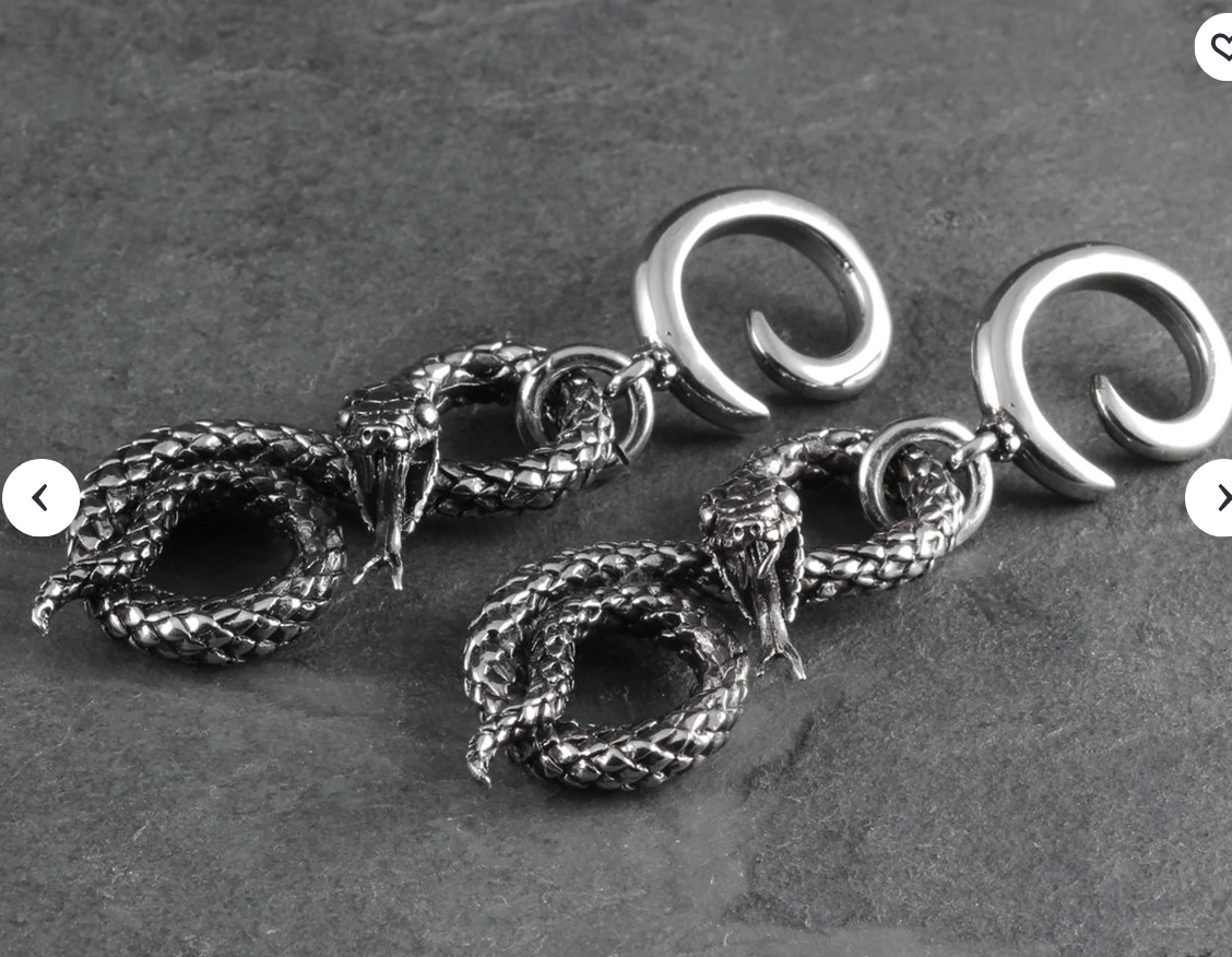 BO - Spiral Snake White Bronze - Ear weights