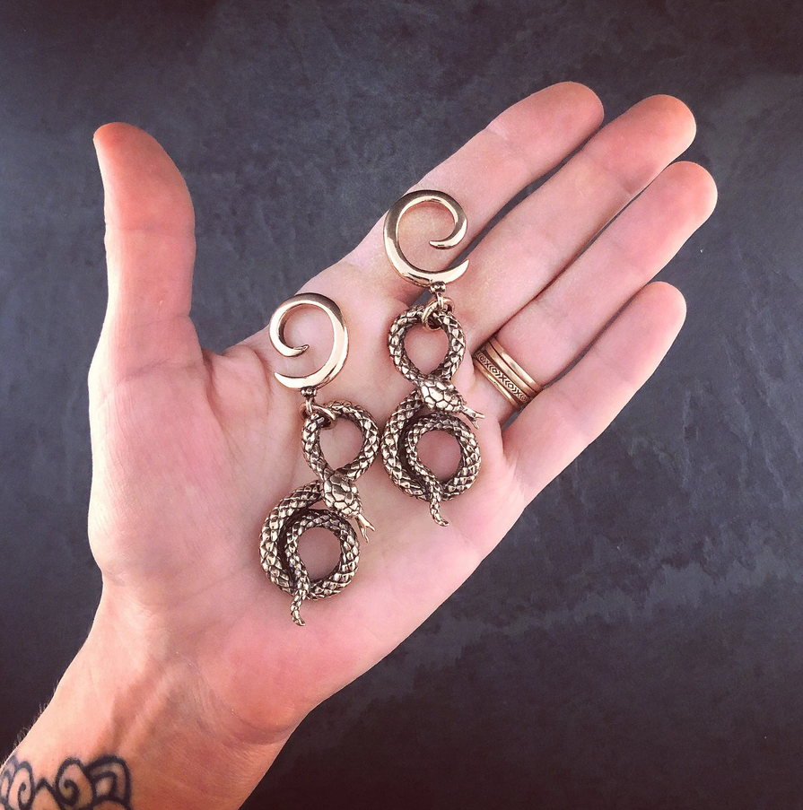 BO - Spiral Snake Bronze - Ear weights