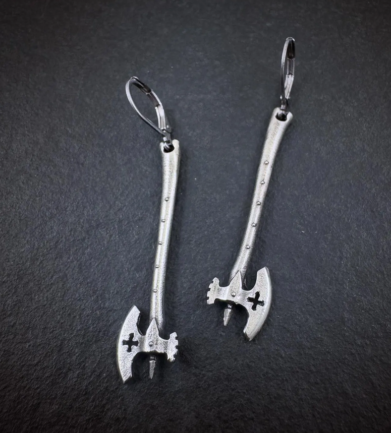 BO - AXE White Bronze Earrings